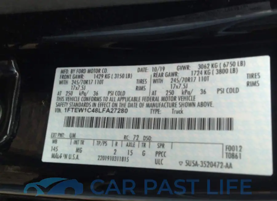 1FTEW1C48LFA27280# 9