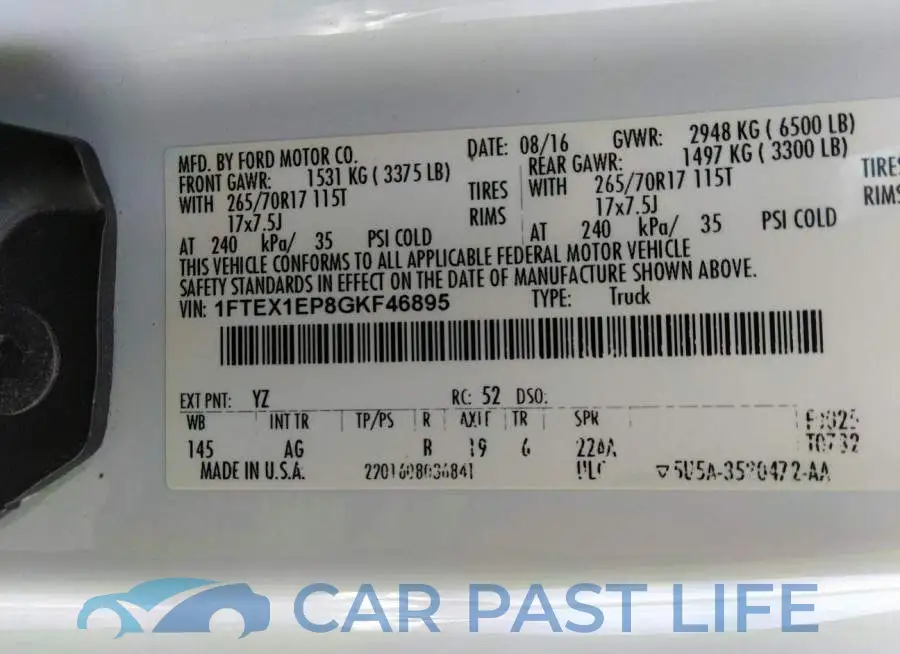 1FTEX1EP8GKF46895# 9