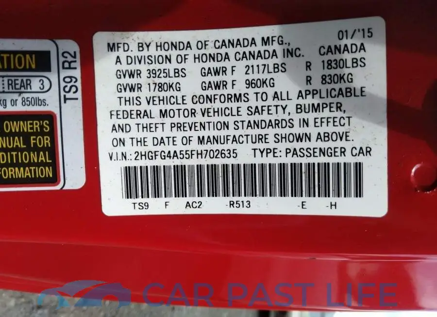 2HGFG4A55FH702635# 9