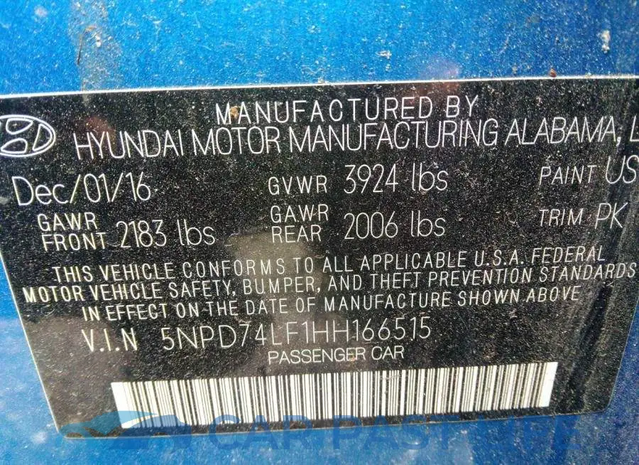 5NPD74LF1HH166515# 9