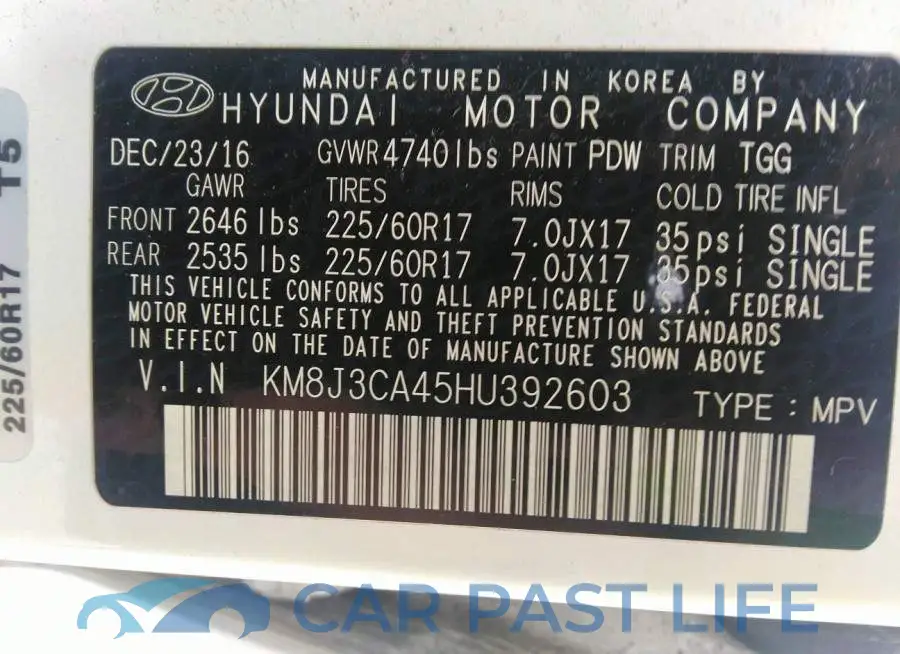 KM8J3CA45HU392603# 9