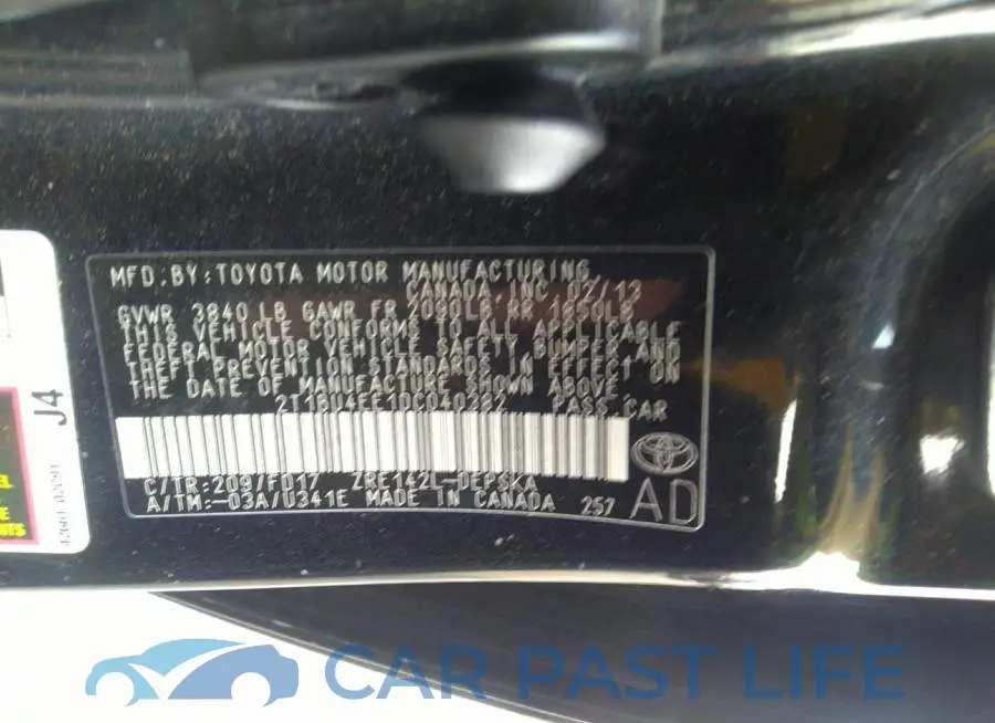 2T1BU4EE1DC040382# 9