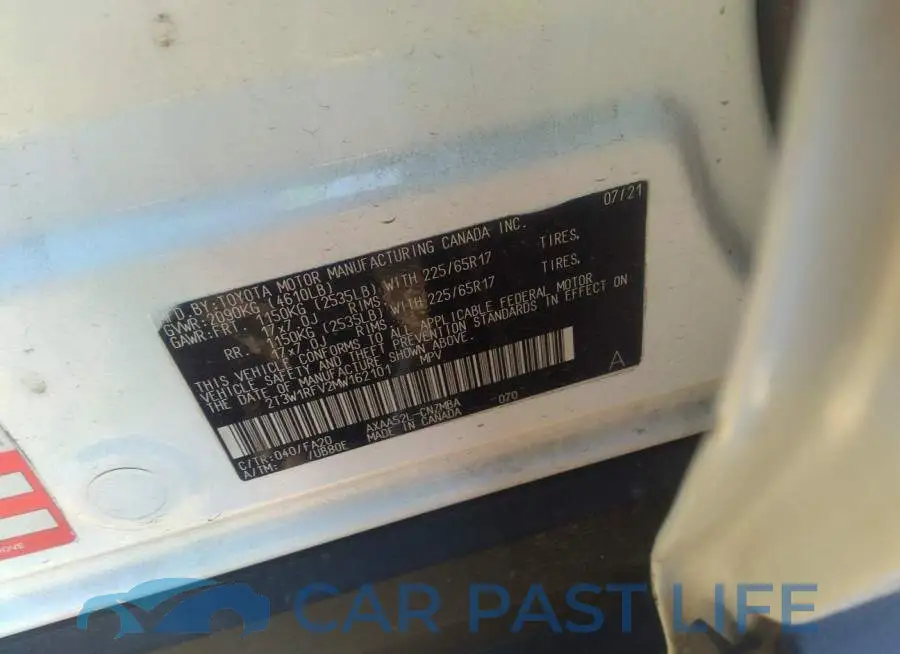 2T3W1RFV2MW162101# 9