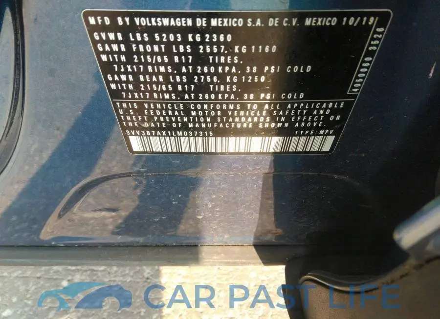 3VV3B7AX1LM037315# 9