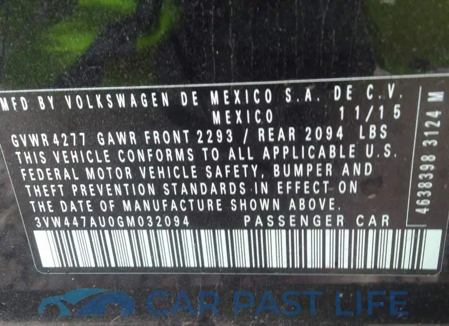3VW447AU0GM032094# 9