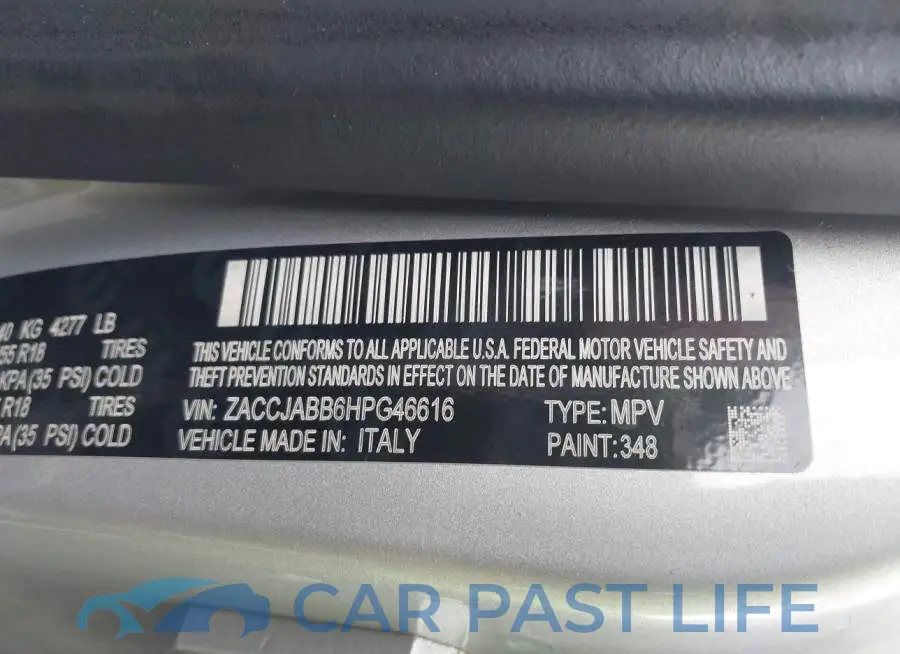 ZACCJABB6HPG46616# 9