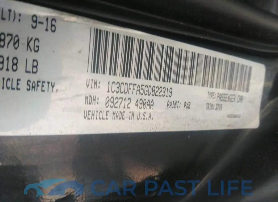 1C3CDFFA5GD822319# 9