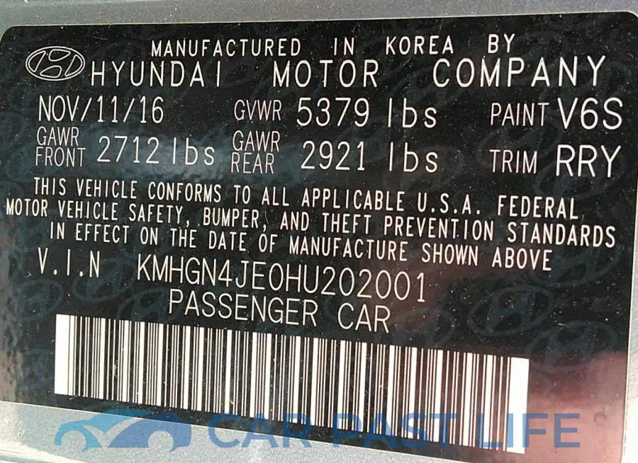 KMHGN4JE0HU202001# 9