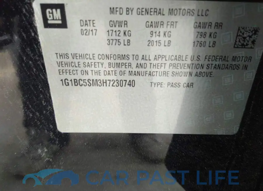 1G1BC5SM3H7230740# 9