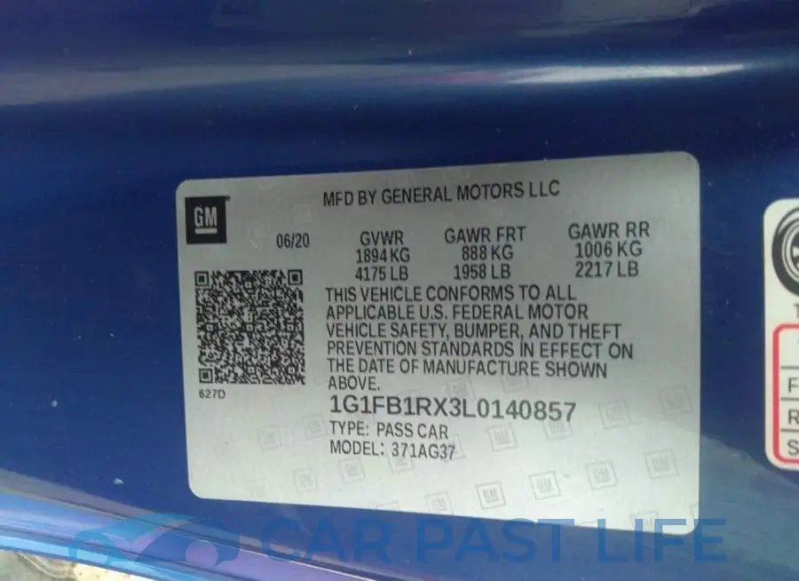 1G1FB1RX3L0140857# 9