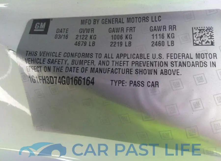 1G1FH3D74G0166164# 9