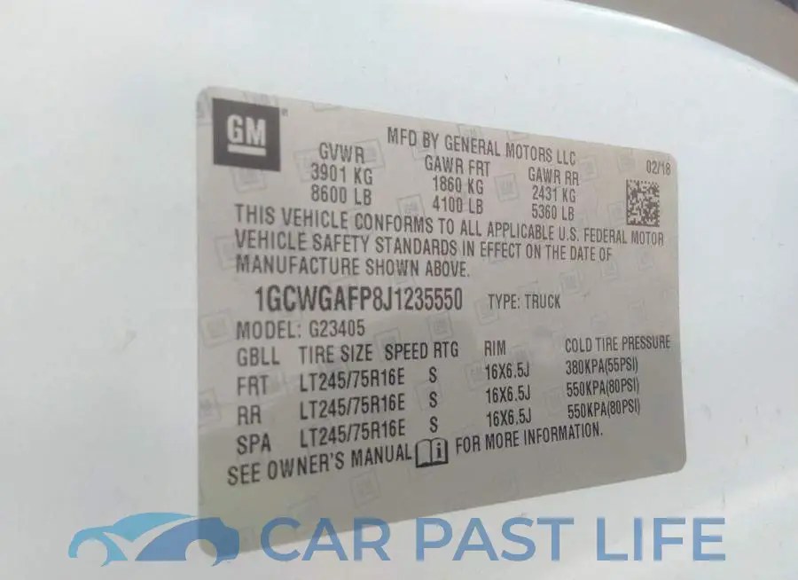 1GCWGAFP8J1235550# 9