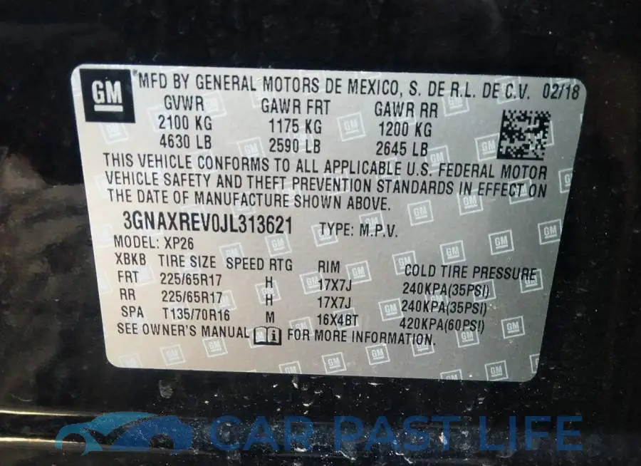 3GNAXREV0JL313621# 9