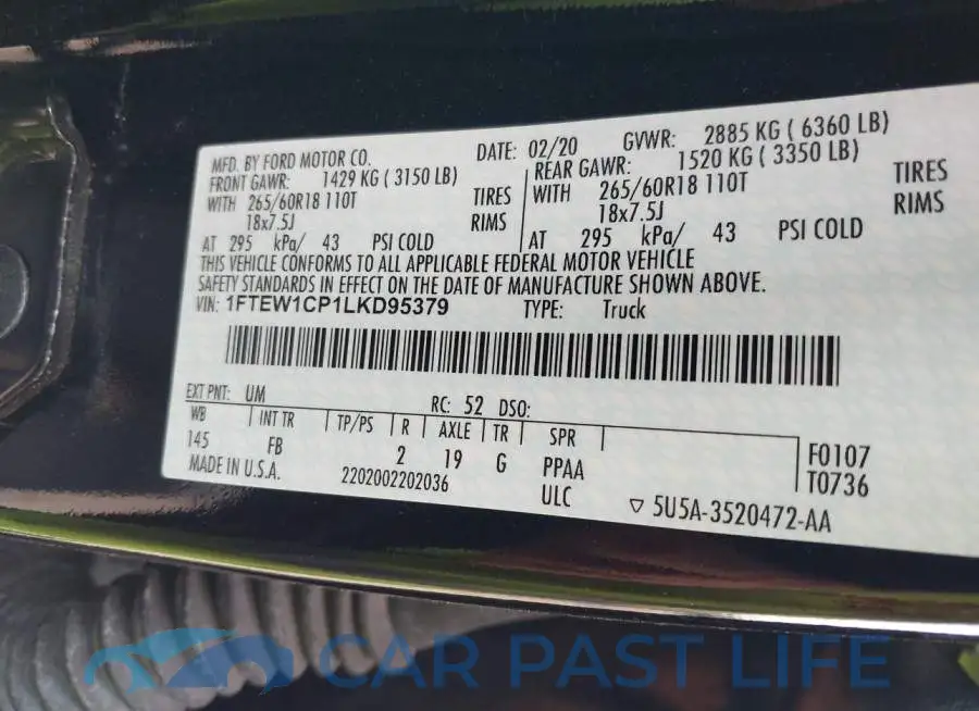 1FTEW1CP1LKD95379# 9