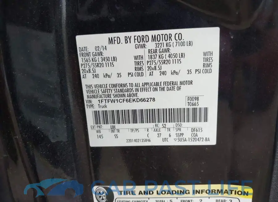 1FTFW1CF6EKD66278# 9