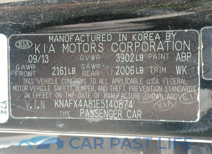 KNAFX4A81E5140874# 9