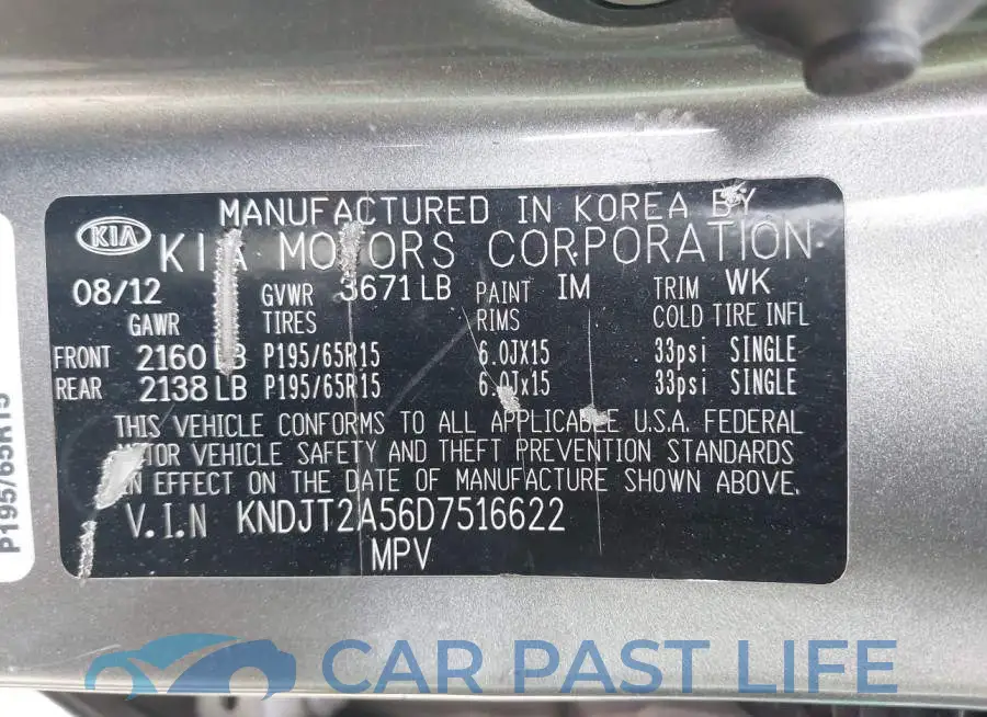 KNDJT2A56D7516622# 9