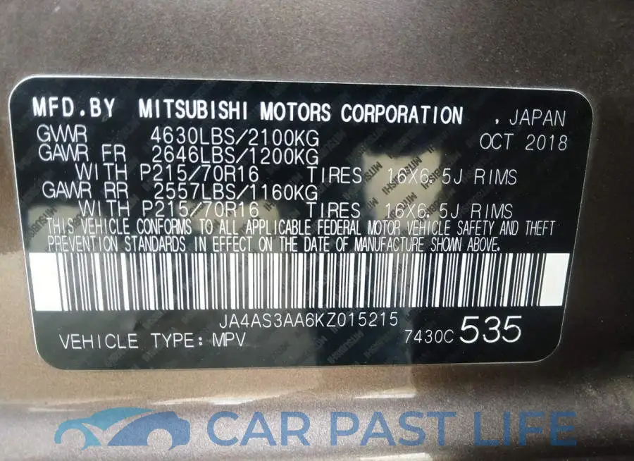 JA4AS3AA6KZ015215# 9