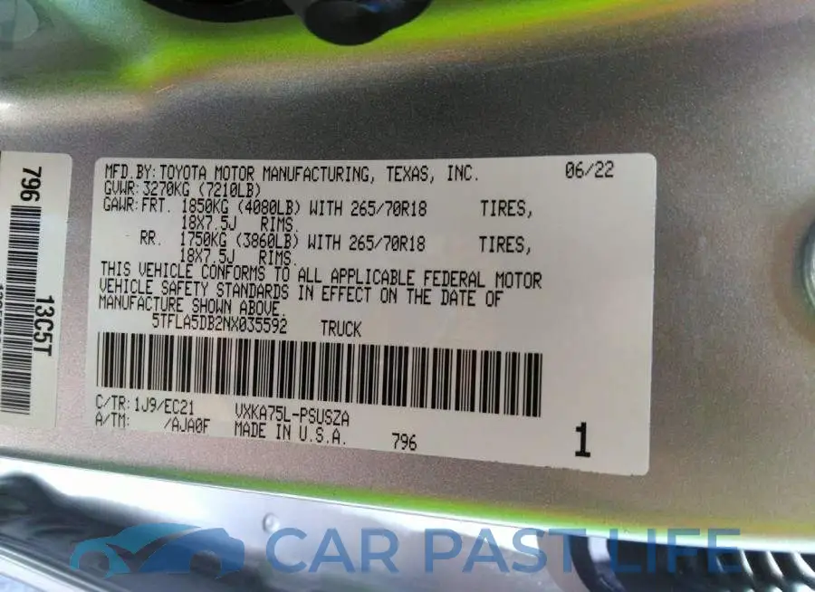 5TFLA5DB2NX035592# 9