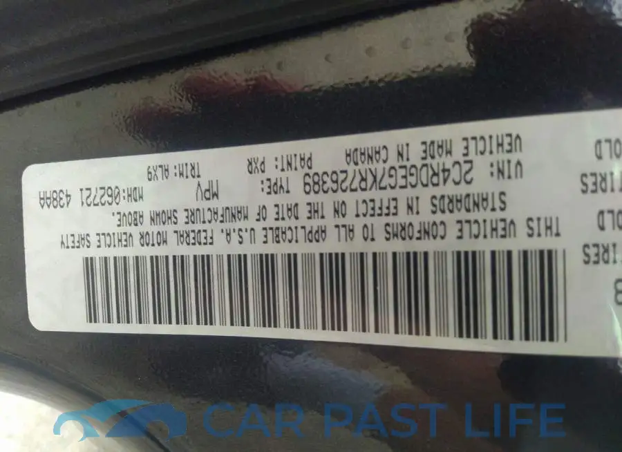2C4RDGEG7KR726389# 9