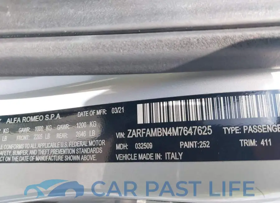 ZARFAMBN4M7647625# 9