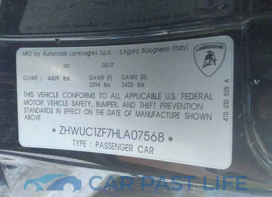 ZHWUC1ZF7HLA07568# 9