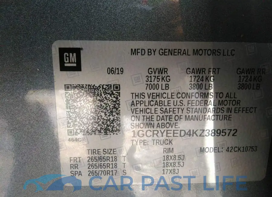 1GCRYEED4KZ389572# 9