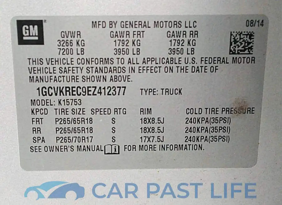 1GCVKREC9EZ412377# 9