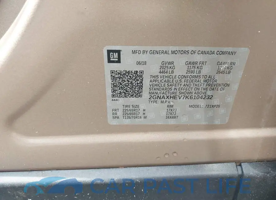 2GNAXHEV7K6104232# 9