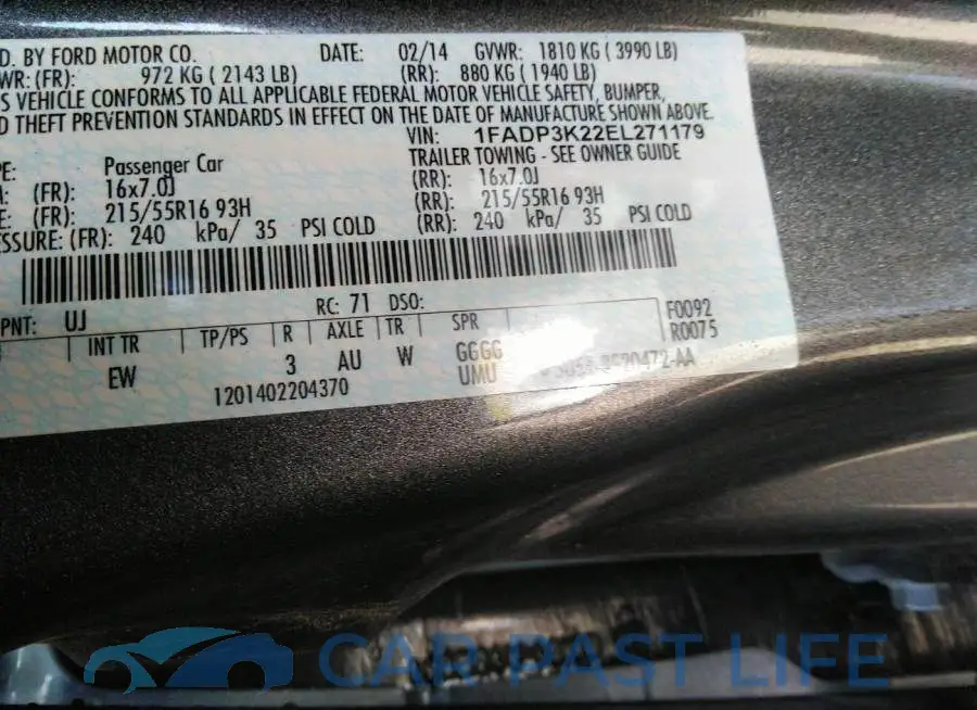1FADP3K22EL271179# 9