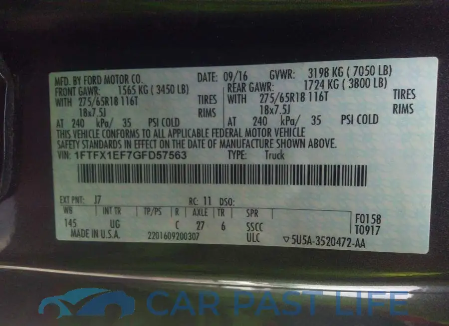 1FTFX1EF7GFD57563# 9