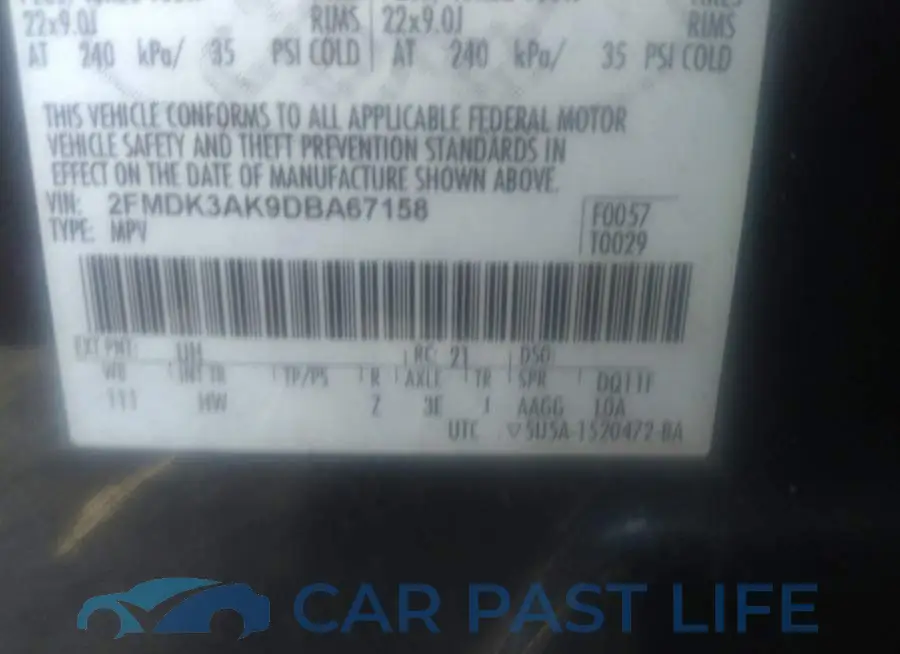 2FMDK3AK9DBA67158# 9