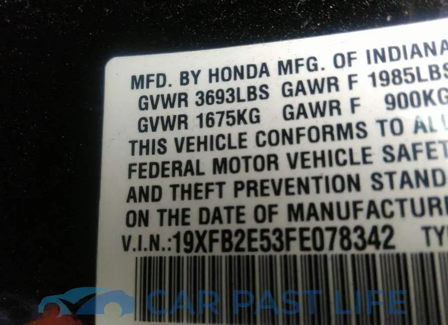 19XFB2E53FE078342# 9