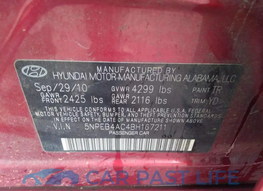 5NPEB4AC4BH167211# 9