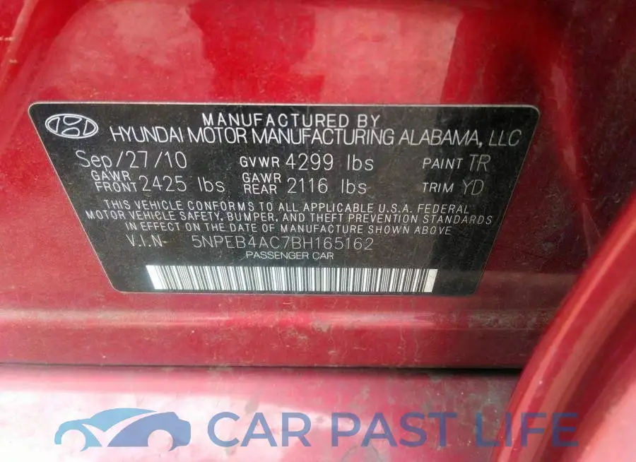 5NPEB4AC7BH165162# 9