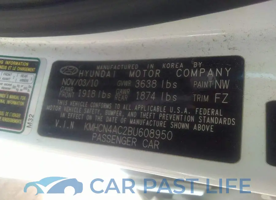 KMHCN4AC2BU608950# 9