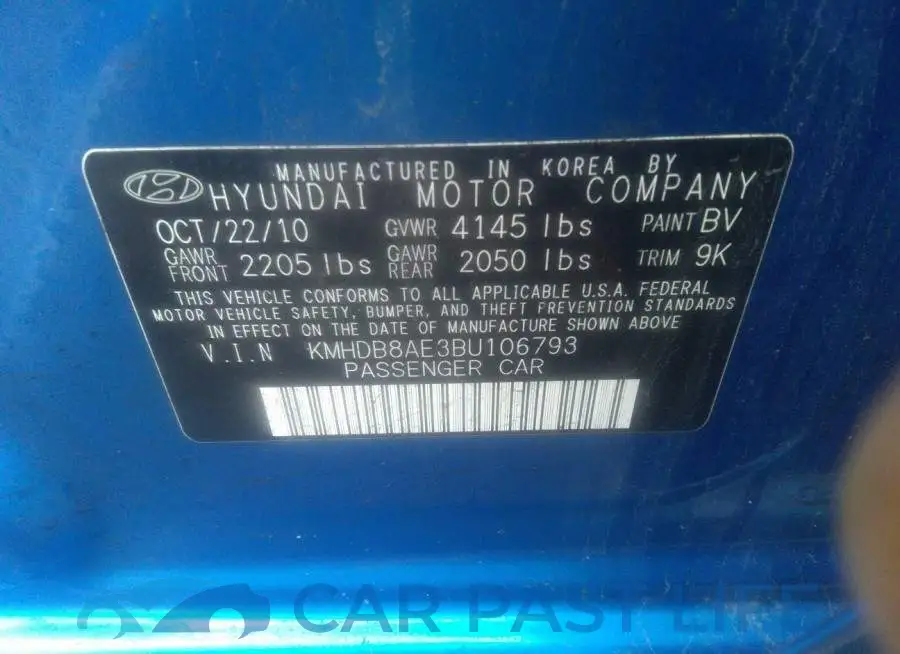KMHDB8AE3BU106793# 9