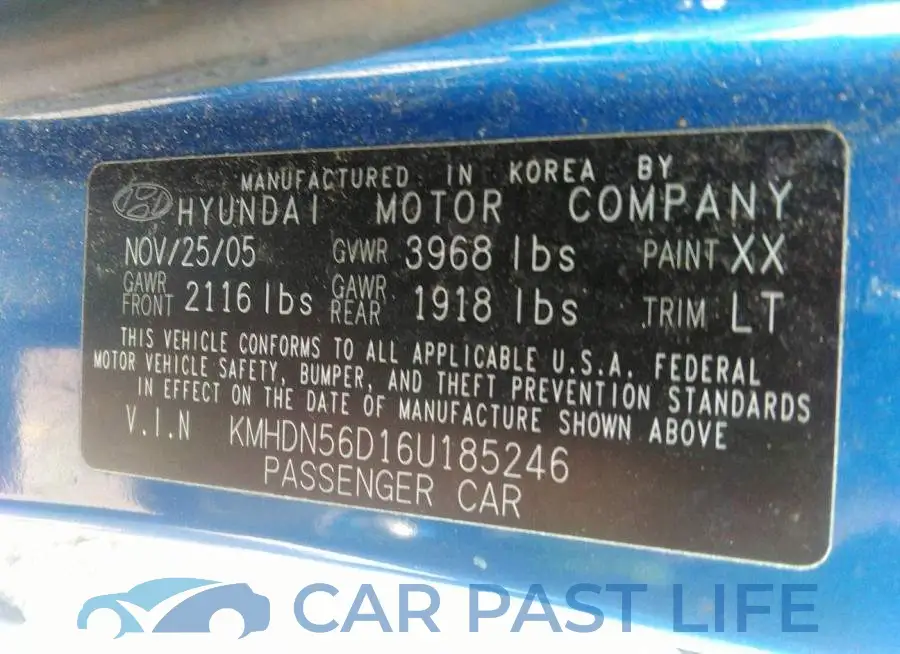 KMHDN56D16U185246# 9
