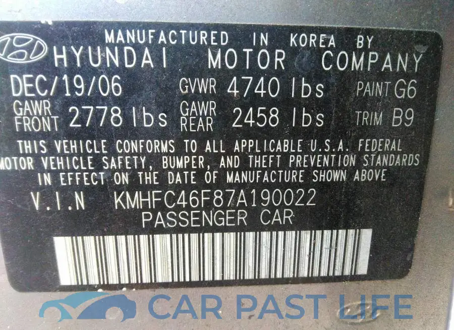 KMHFC46F87A190022# 9