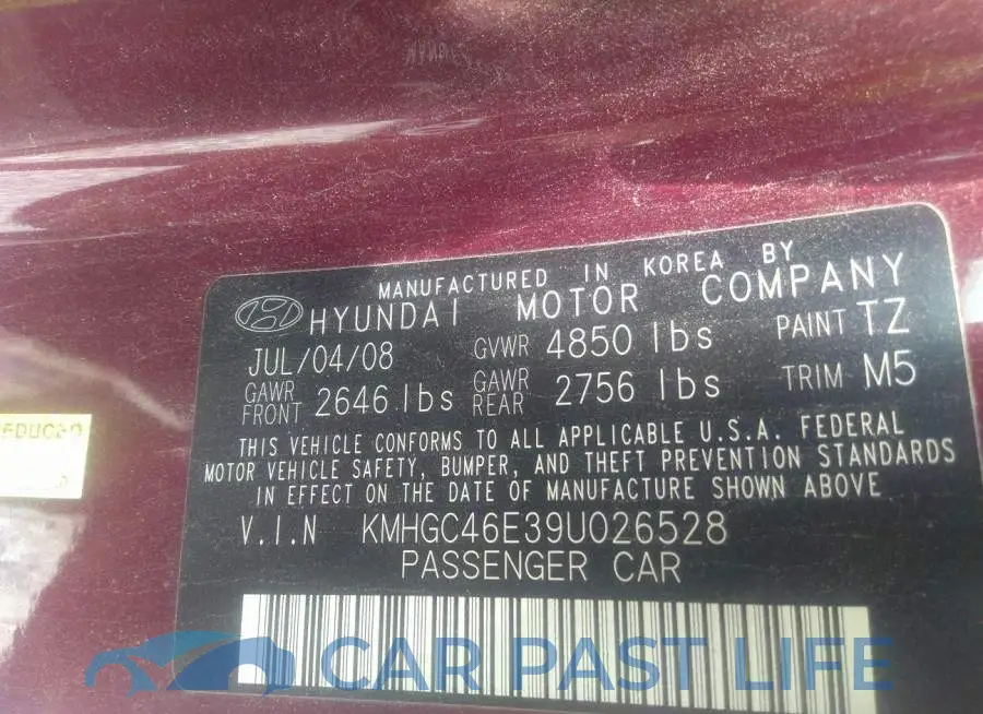 KMHGC46E39U026528# 9