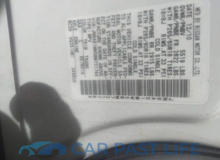 JN8AS1MW5BM731784# 9