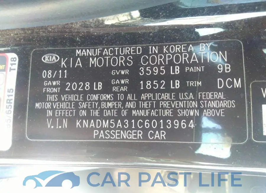 KNADM5A31C6013964# 9
