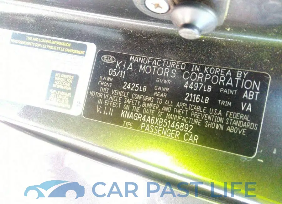 KNAGR4A6XB5146892# 9