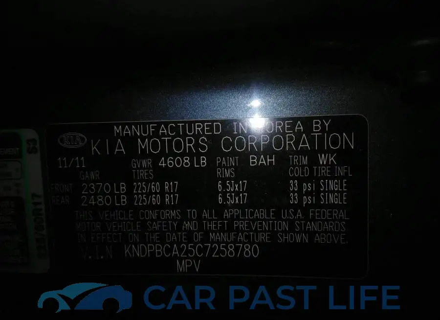 KNDPBCA25C7258780# 9