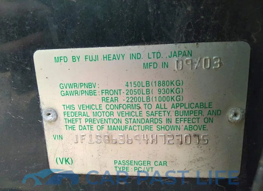 JF1SG63694H727075# 9