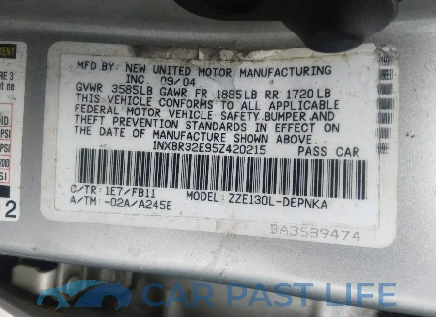 1NXBR32E95Z420215# 9