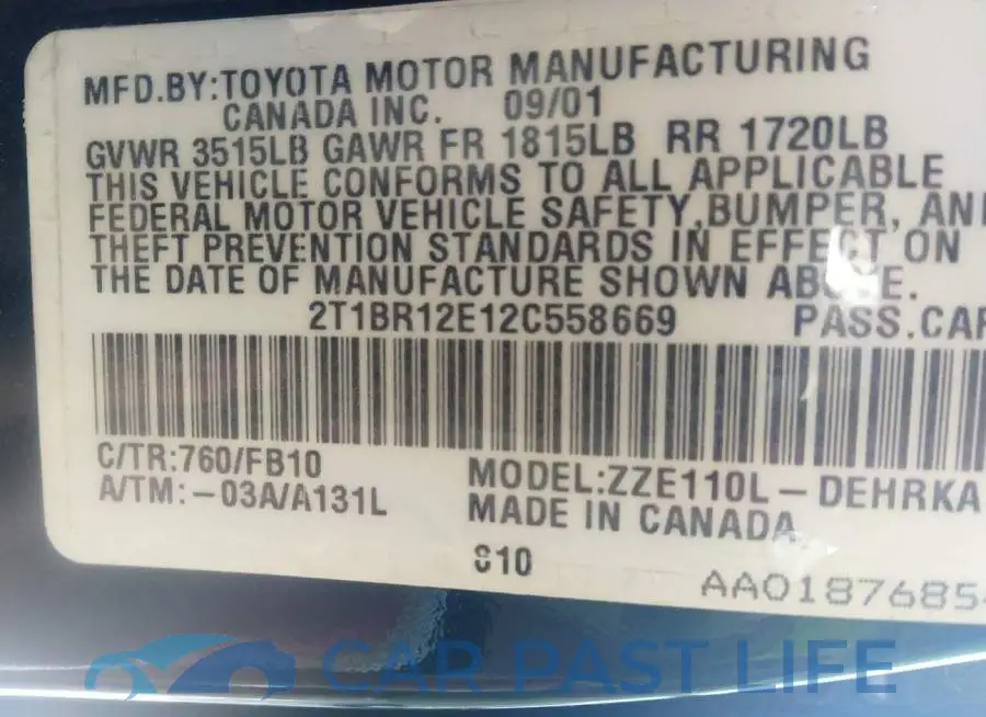 2T1BR12E12C558669# 9