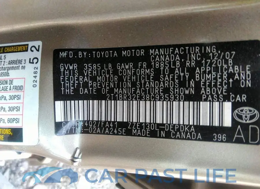 2T1BR32E38C935930# 9