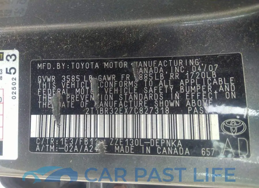 2T1BR32EX7C827318# 9