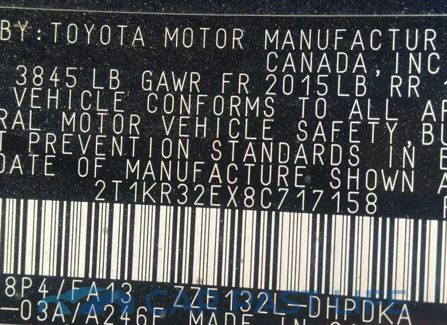 2T1KR32EX8C717158# 9